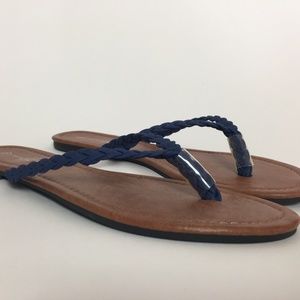 Navy Blue Braided Sandal Thongs
